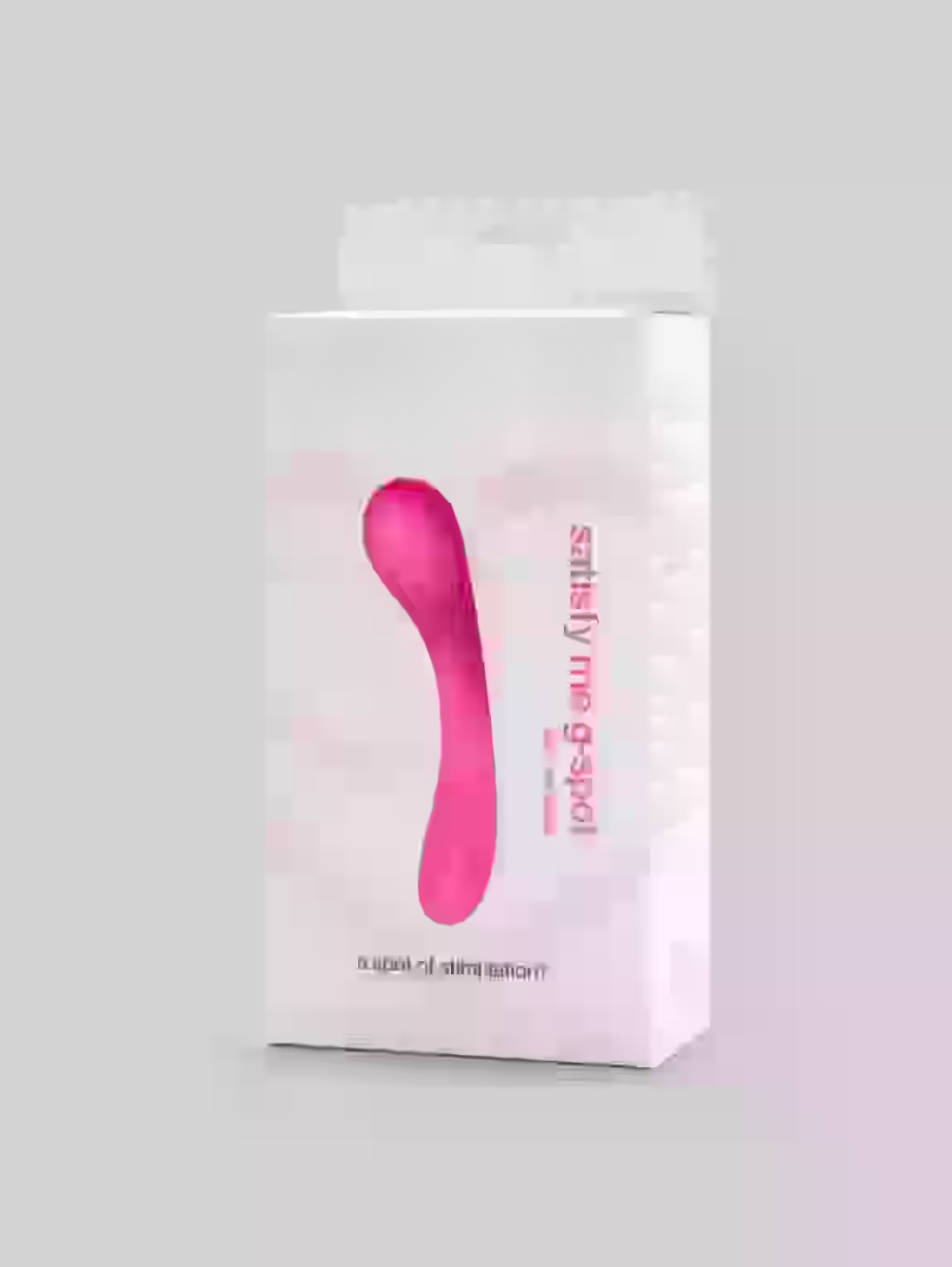 Pink electronic device in a white box on a light gray background