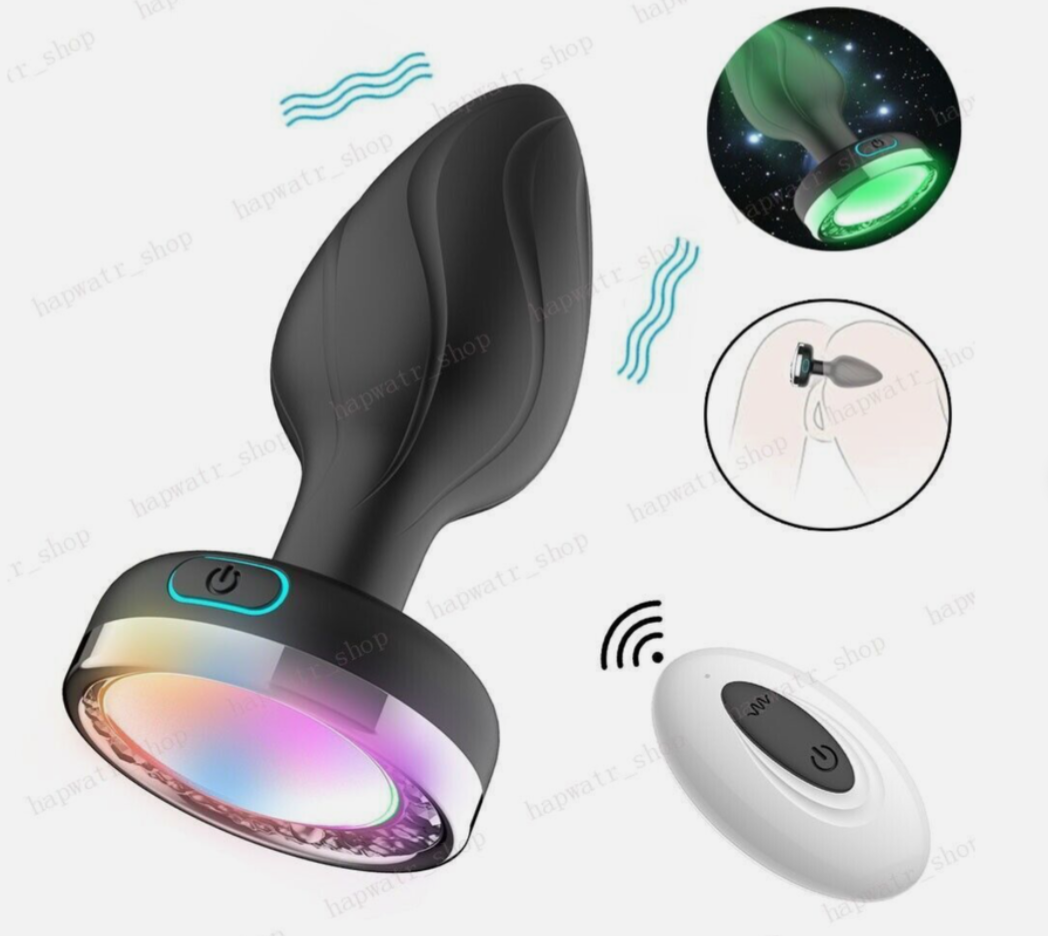 Black and white device with colorful light effects on a white background