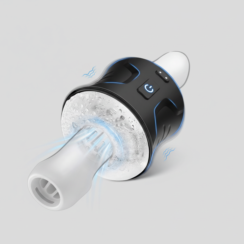 Car charger with cooling effect on a gray background