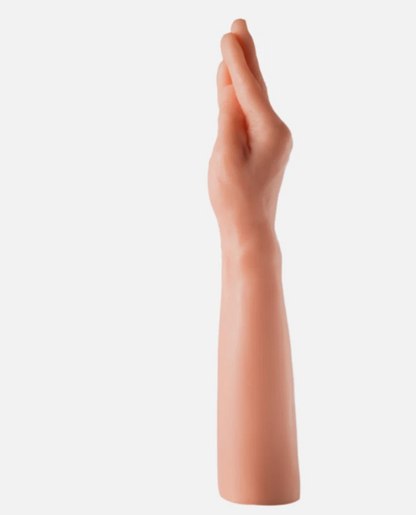 Realistic silicone hand on a white background