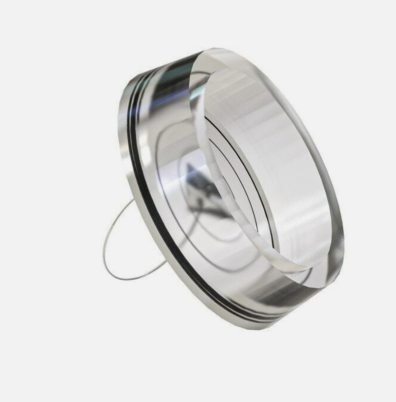 Metallic reflective object on a white background