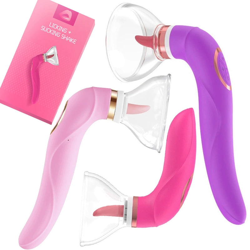 Cup licking vibrator sex toy boobs, pussy anus wand