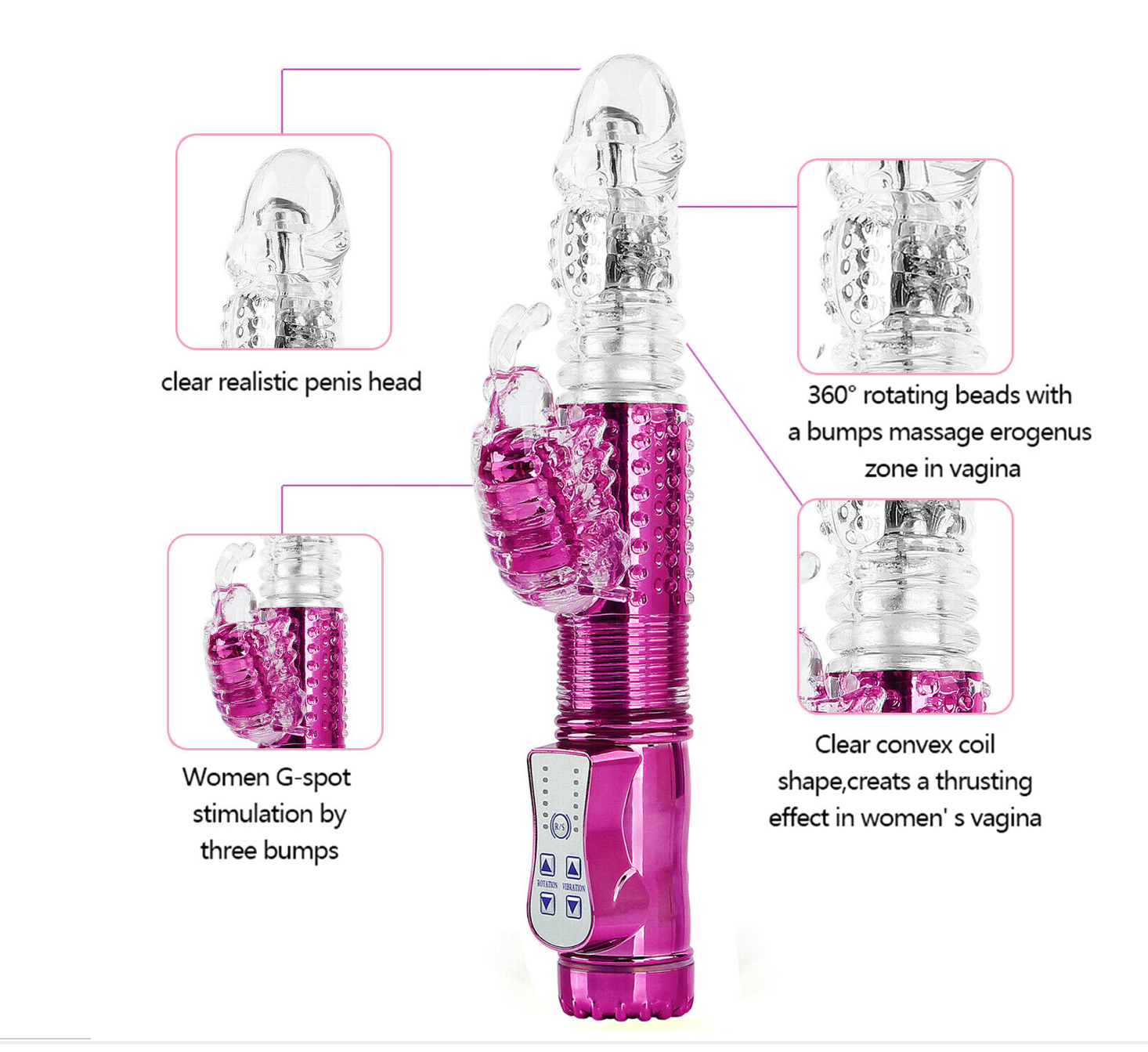 Jack rabbit vibrator sex toy battery or USB model