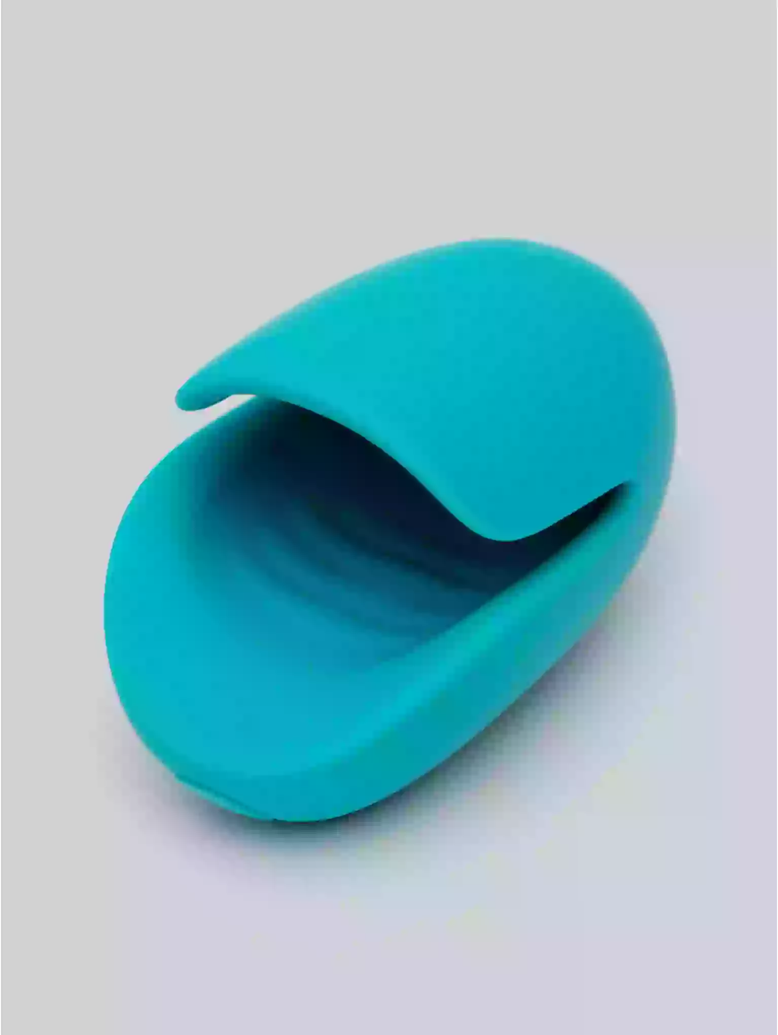 Turquoise silicone sandal on a light gray background