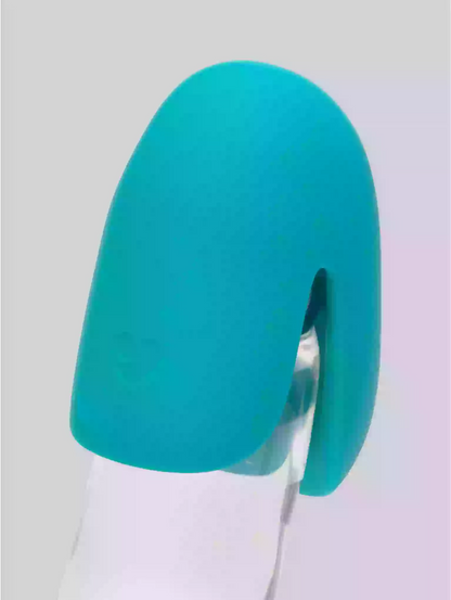 Teal neck pillow on a white background
