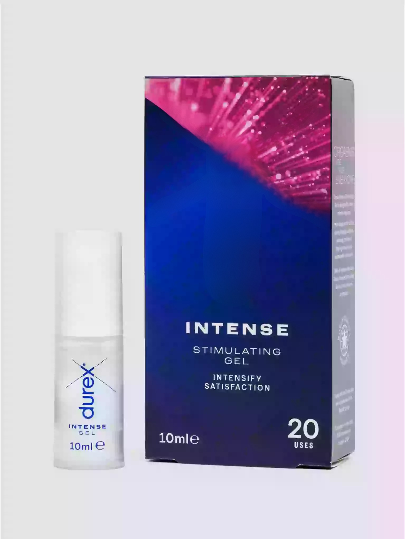 Durex Intense Stimulating Gel packaging with a dropper on a white background
