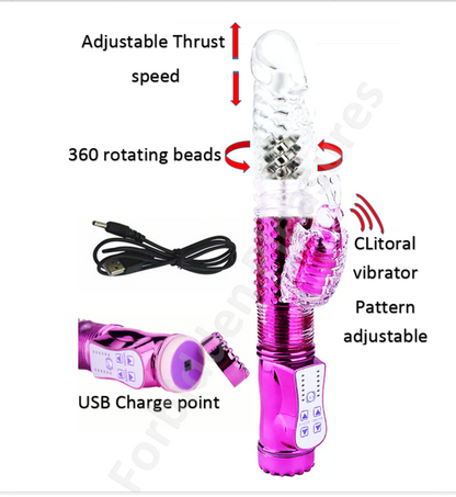 Pink electronic device with features labeled on a white background