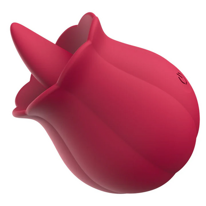 Red silicone product on a white background