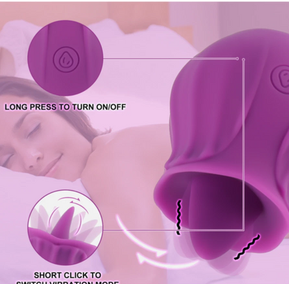 Purple electronic device with control instructions on a pink background