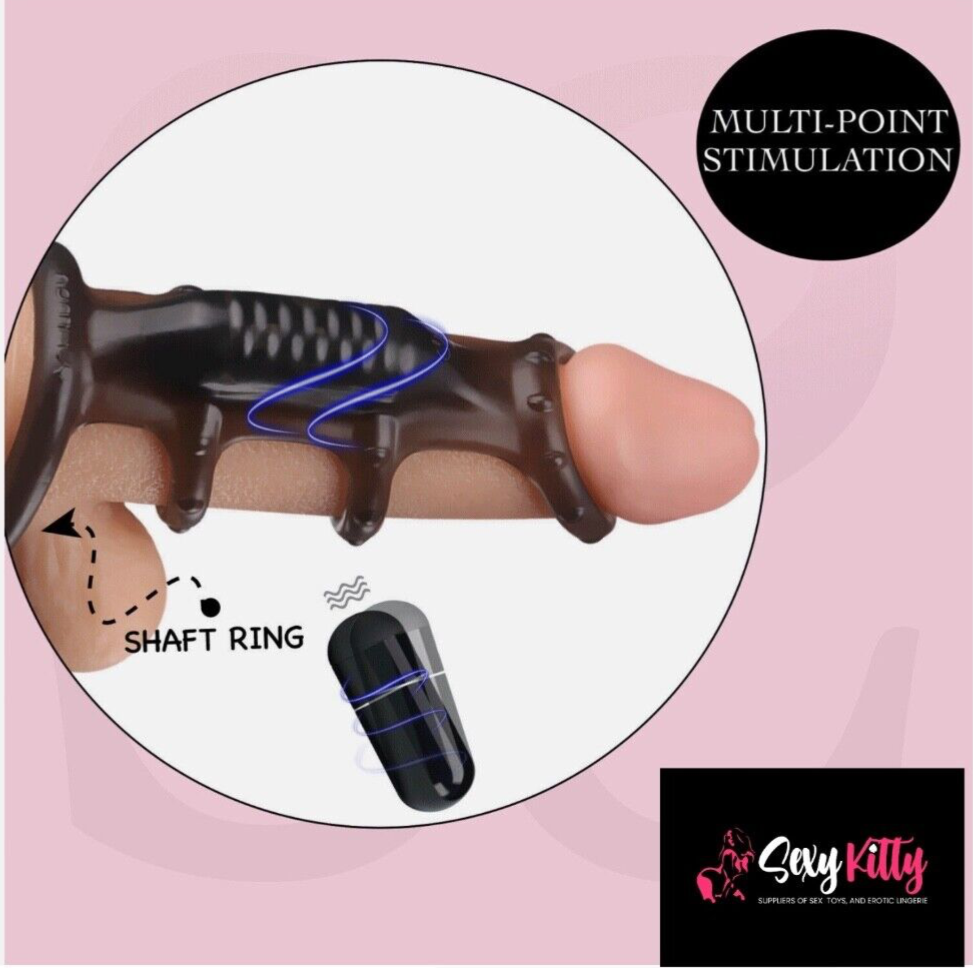Sexual product with shaft ring design on a pink background, featuring 'Sexy Kitty' branding.