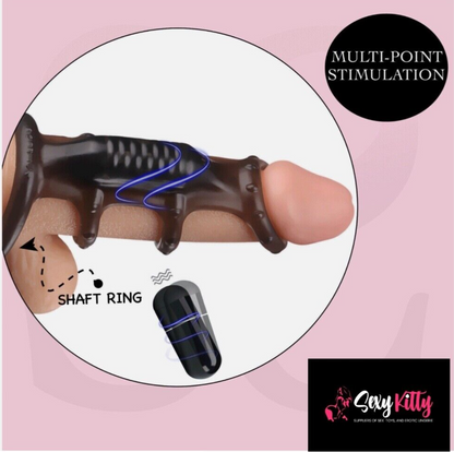 Sexual product with shaft ring design on a pink background, featuring 'Sexy Kitty' branding.