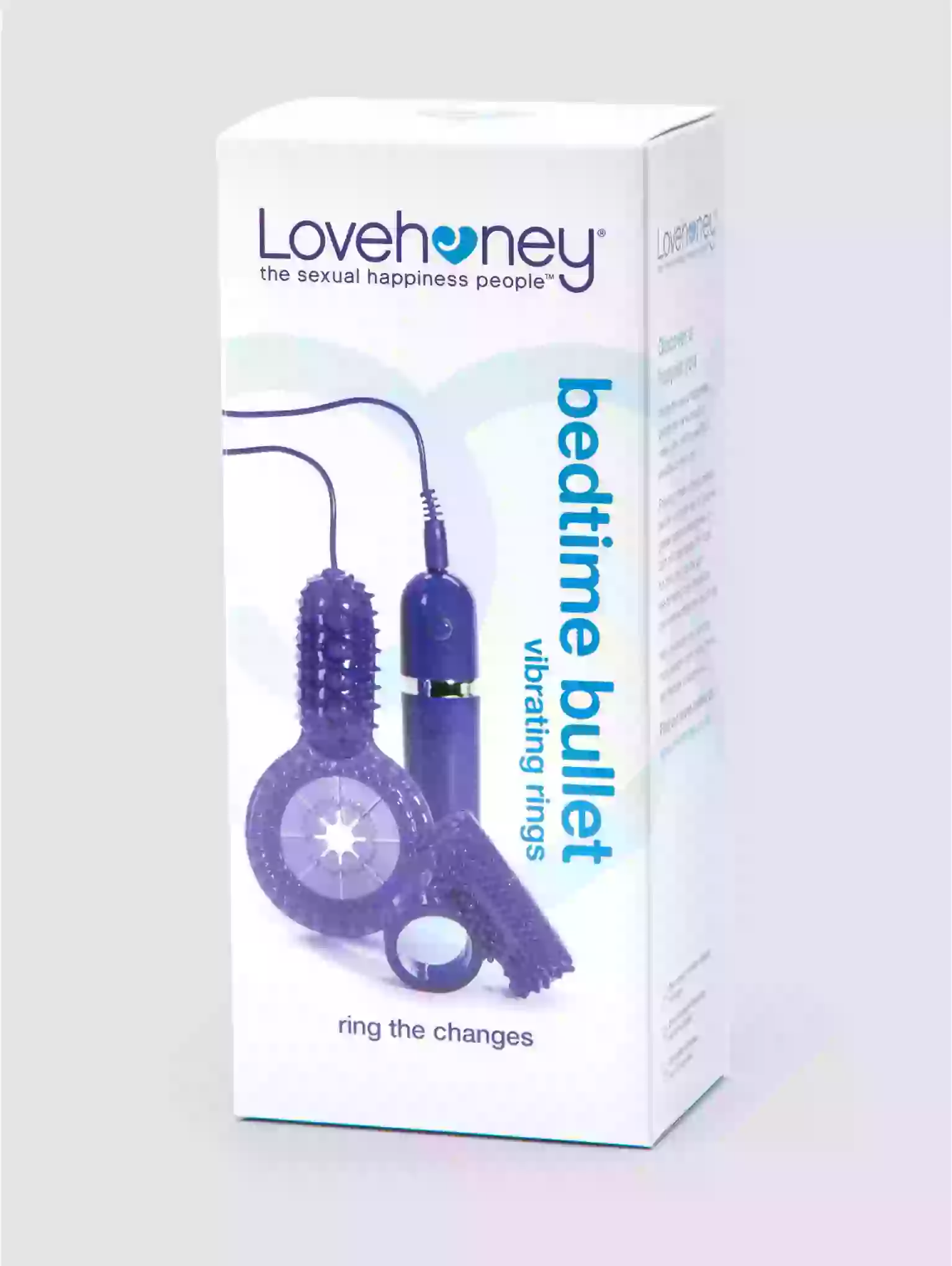 Box of Lovehoney bedtime bullet product on a white background