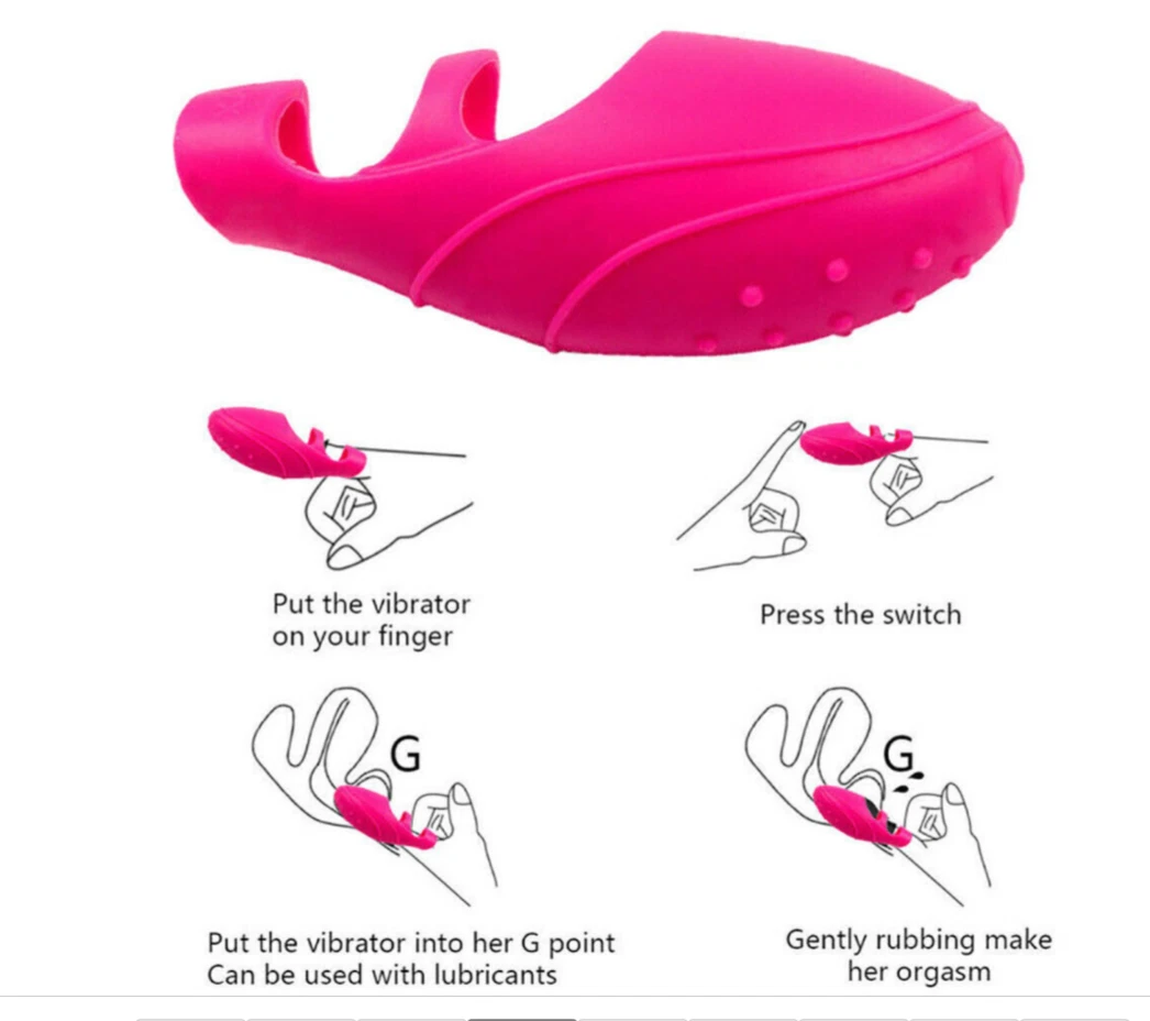 Pink silicone product with usage instructions on a white background