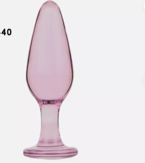 Pink glass object on a white background