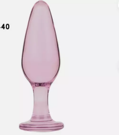 Pink glass object on a white background