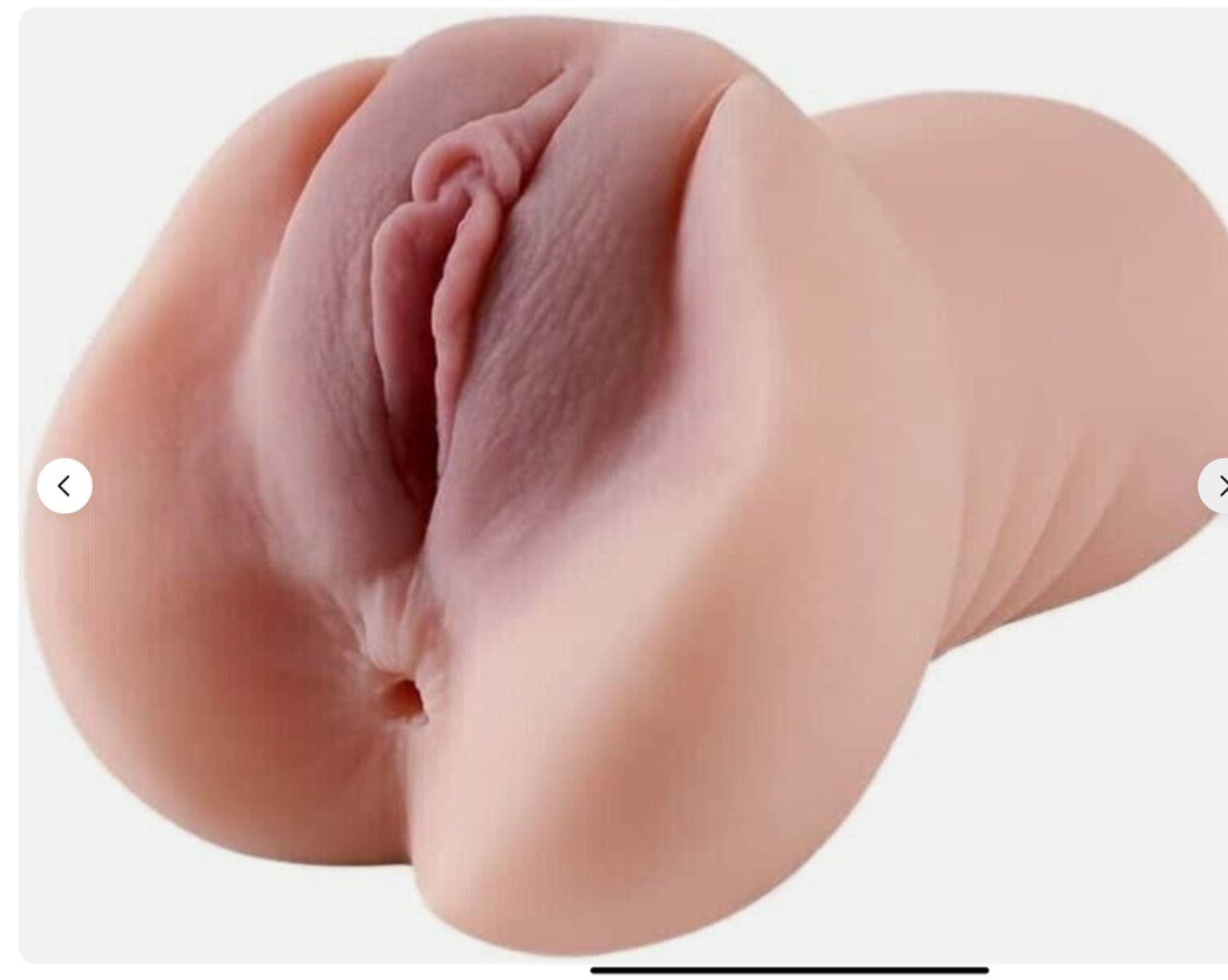 Close-up of a realistic silicone mold on a white background