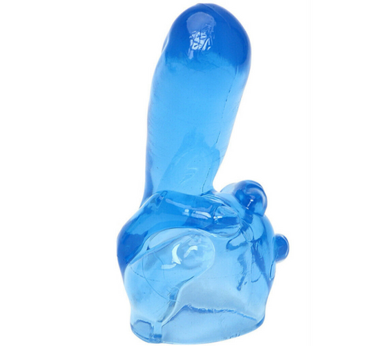 Blue glass pipe with a horse design on a white background