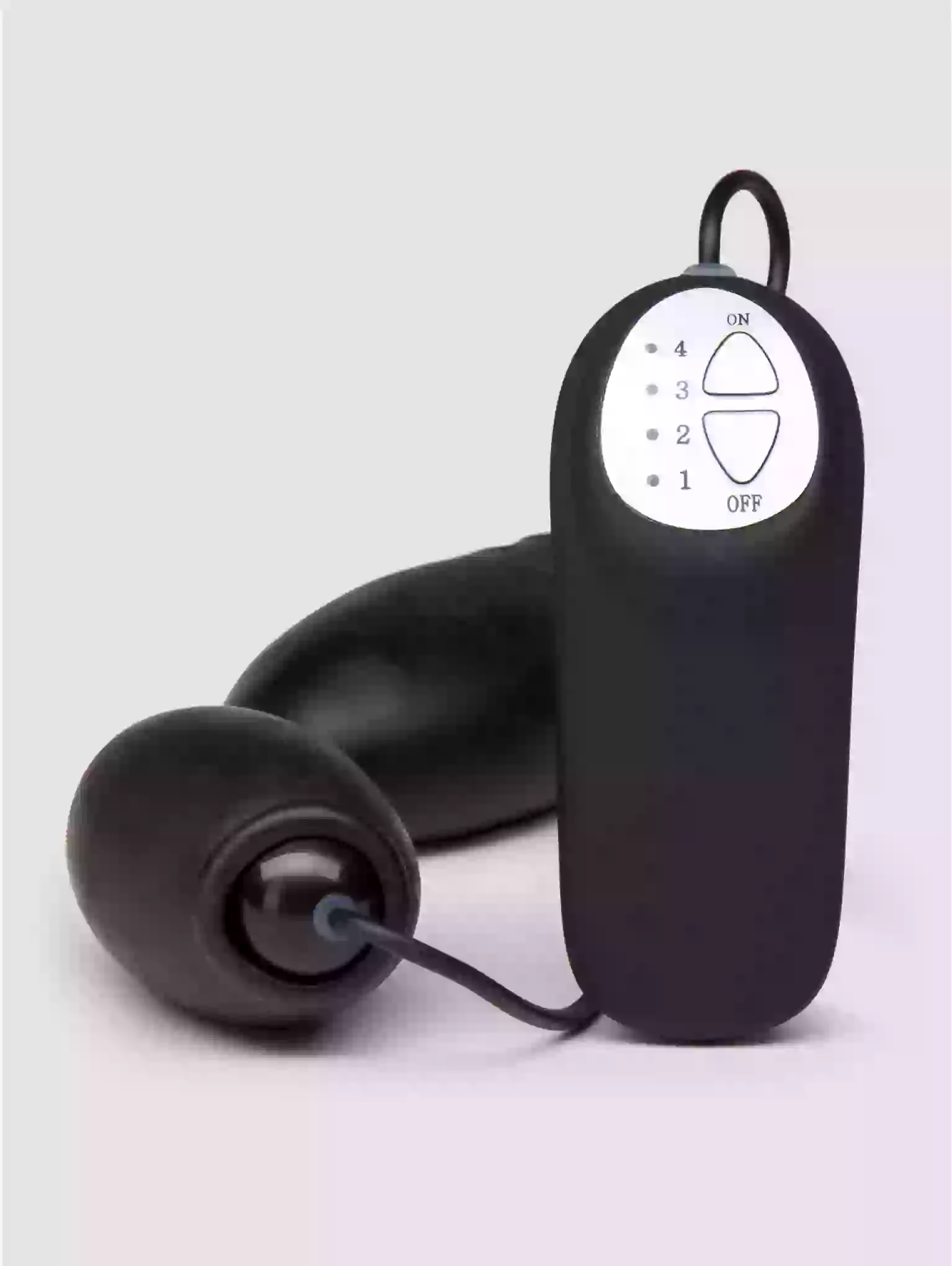 Black electronic device with control panel on a white background