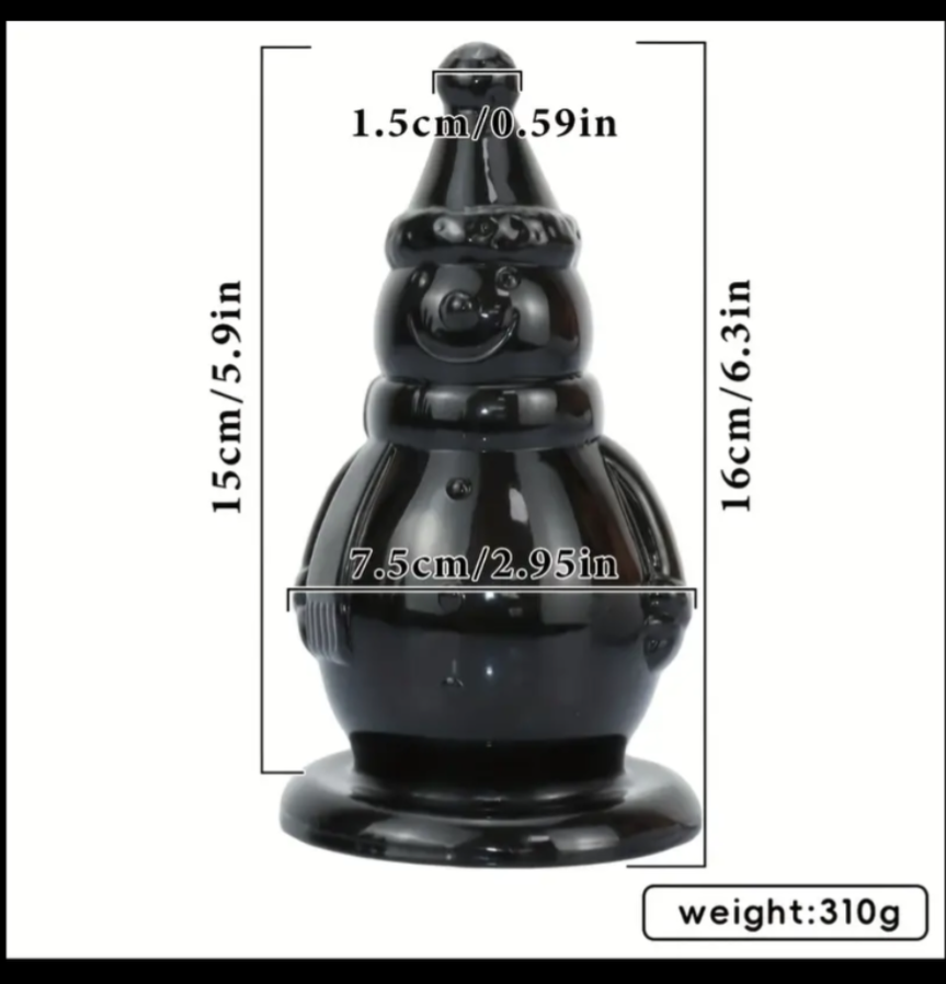 Black decorative item with measurements on a white background