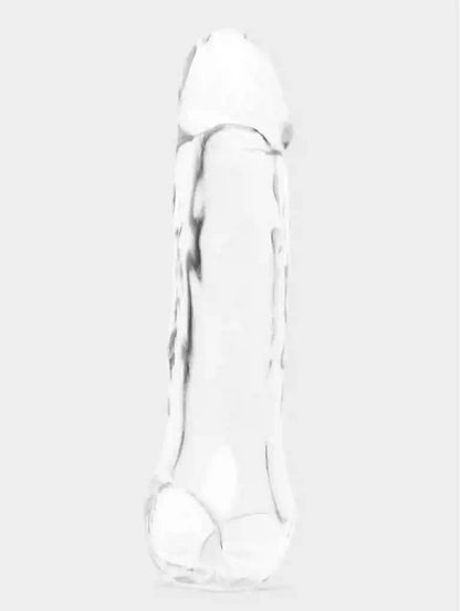 Clear plastic boot on a white background