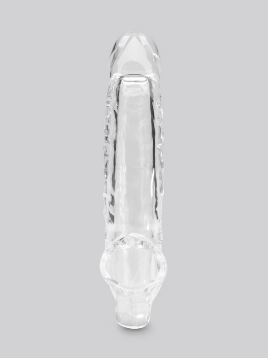 Clear glass pipe on a gray background