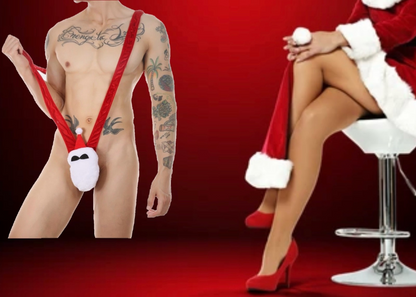 Men’s Santa Claus Thong & Stockings Cosplay Set UK