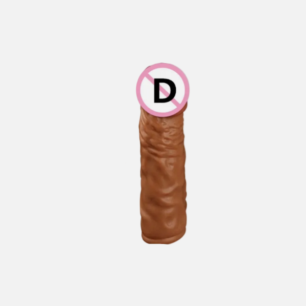 Brown cylindrical object with a pink circle and 'D' symbol on a white background