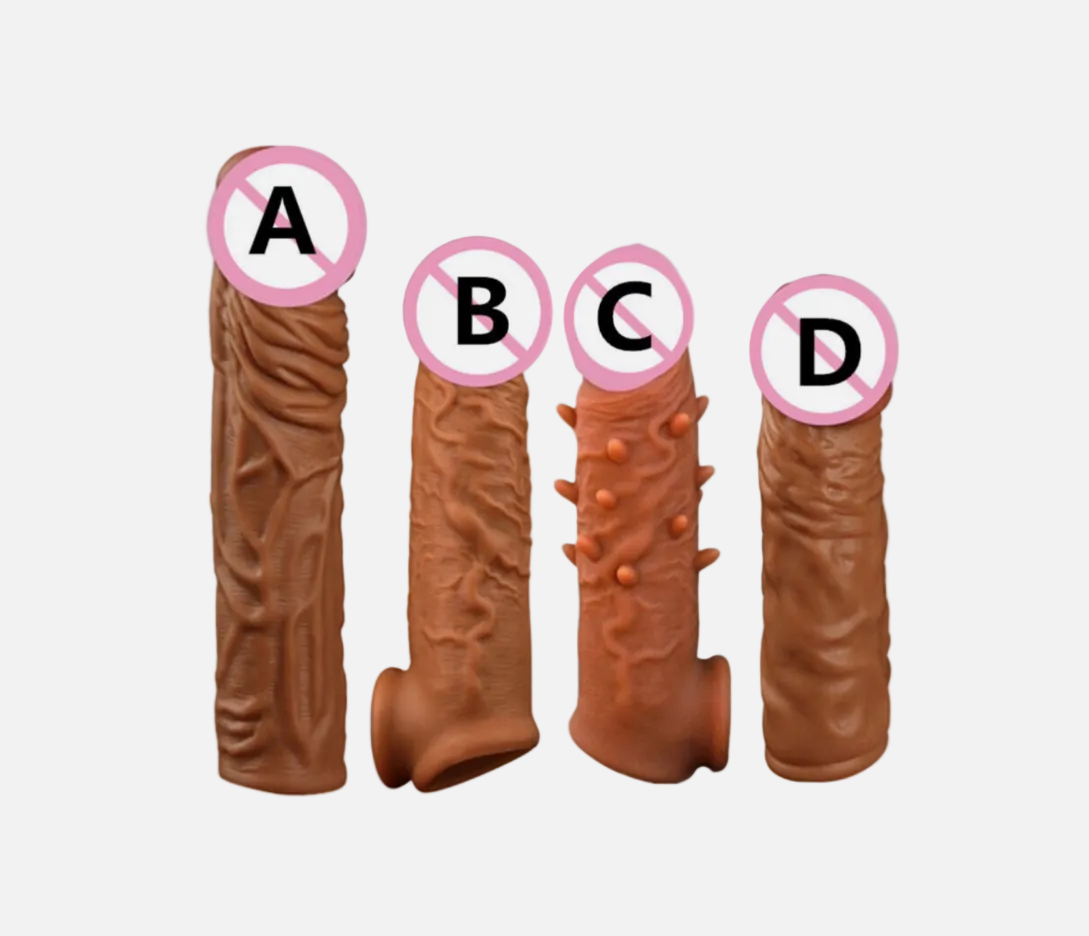 Four brown textured objects labeled A, B, C, and D on a white background