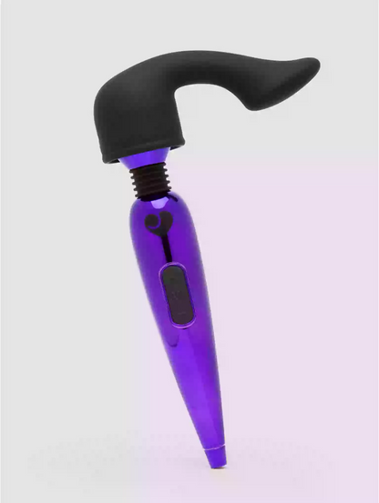 Purple and black handheld device on a gradient background