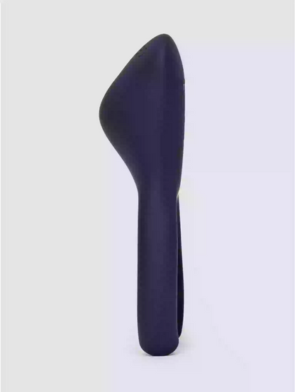 Black plastic object on a white background
