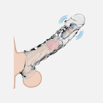 Clear ear cleaning device with pink rubber duck attachment on a white background