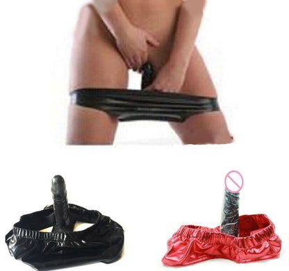 Black and red rubber products with a blurred figure in the background