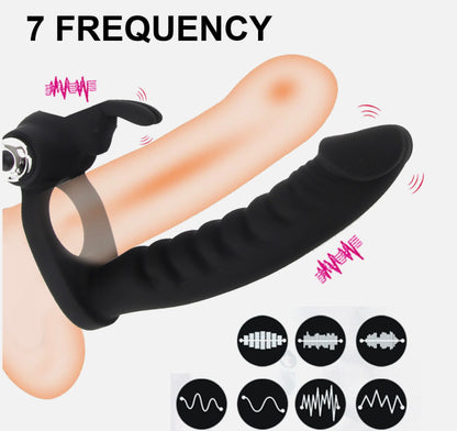 Black device on a finger with '7 Frequency' text and sound wave icons.