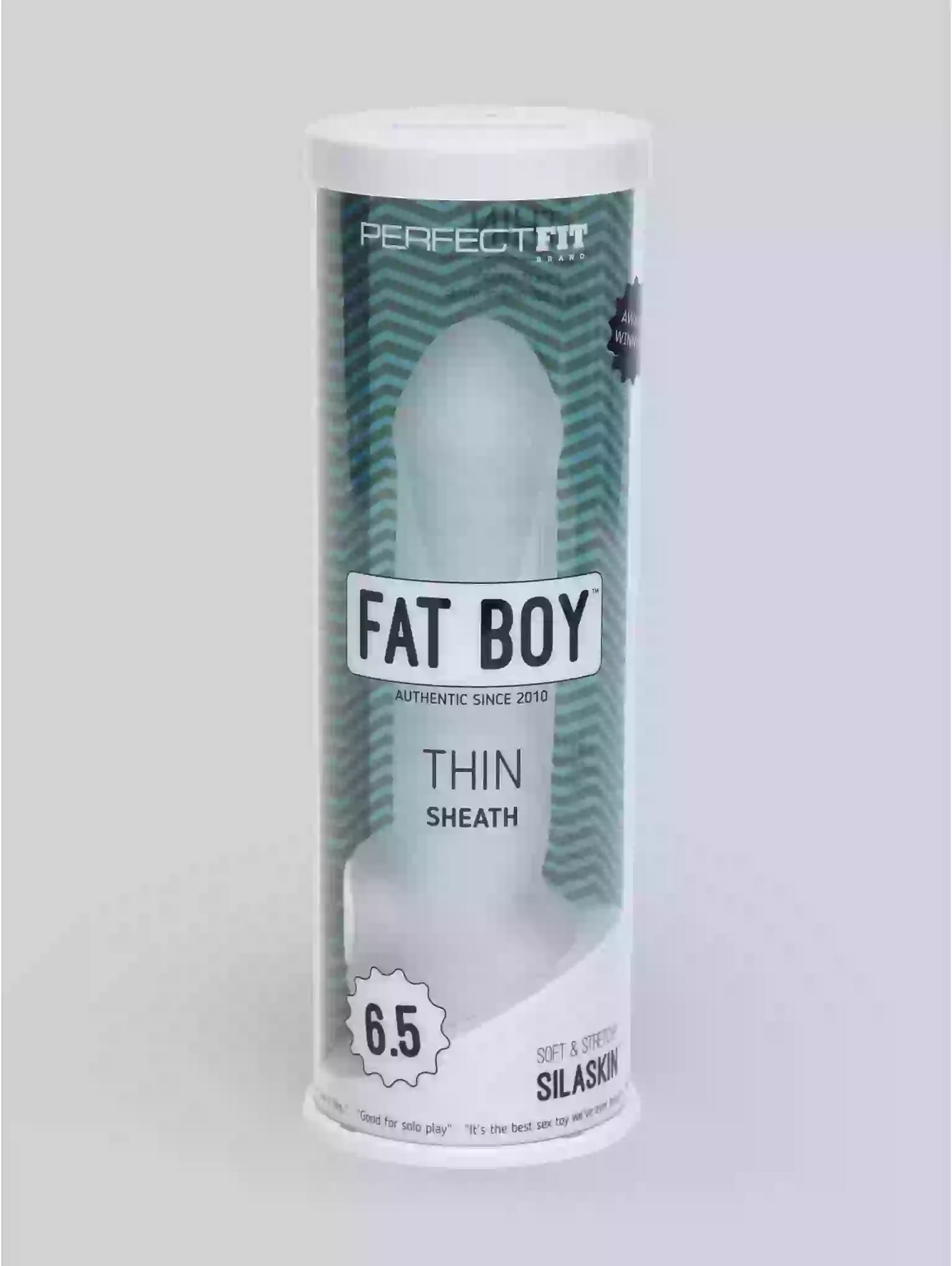 Perfect Fit Fat Boy thin sheath packaging on a light gray background