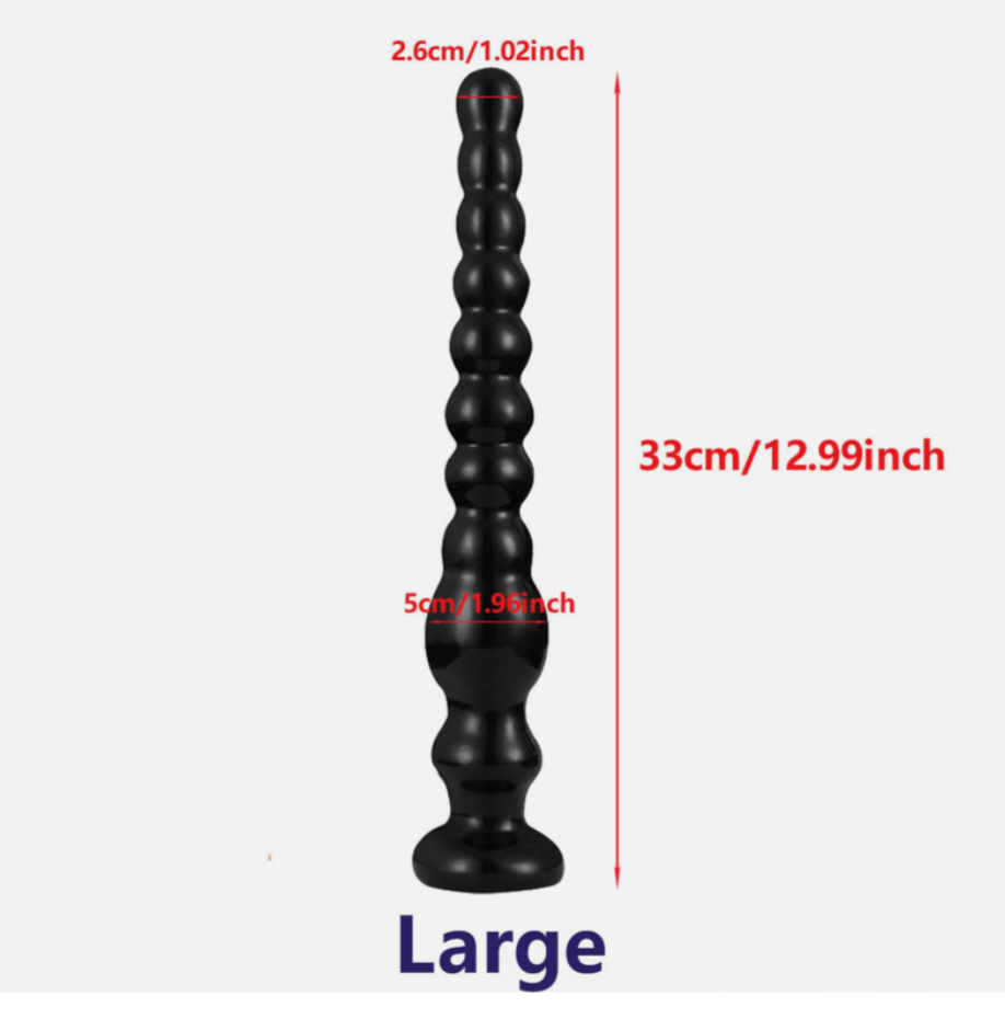Black cylindrical object with measurements on a white background