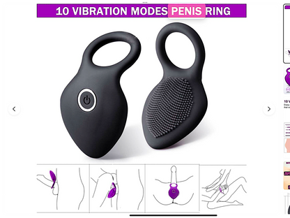 Black vibration ring with 10 modes on a white background