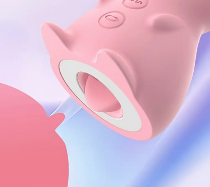 Pink electronic device with a white component on a gradient background