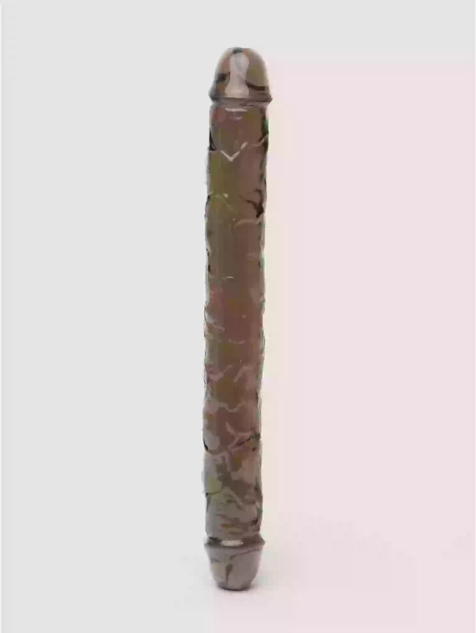 Camouflage-patterned object on a white background