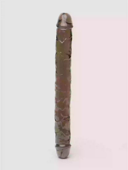 Camouflage-patterned object on a white background