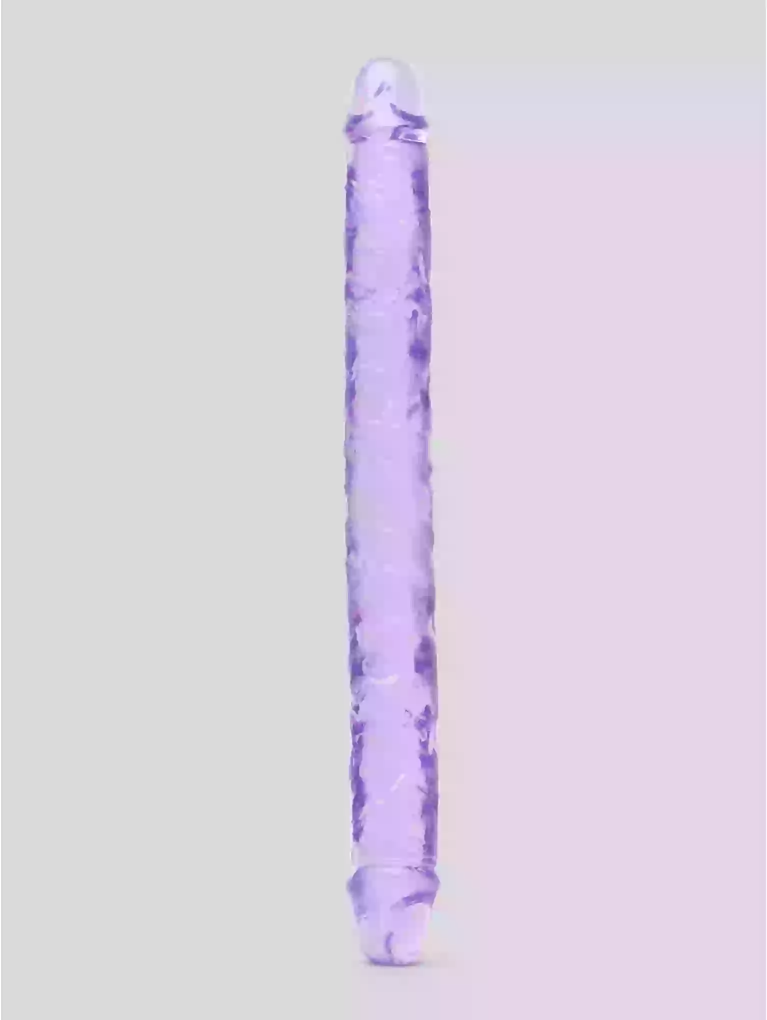 Marbled purple and white object on a light gray background