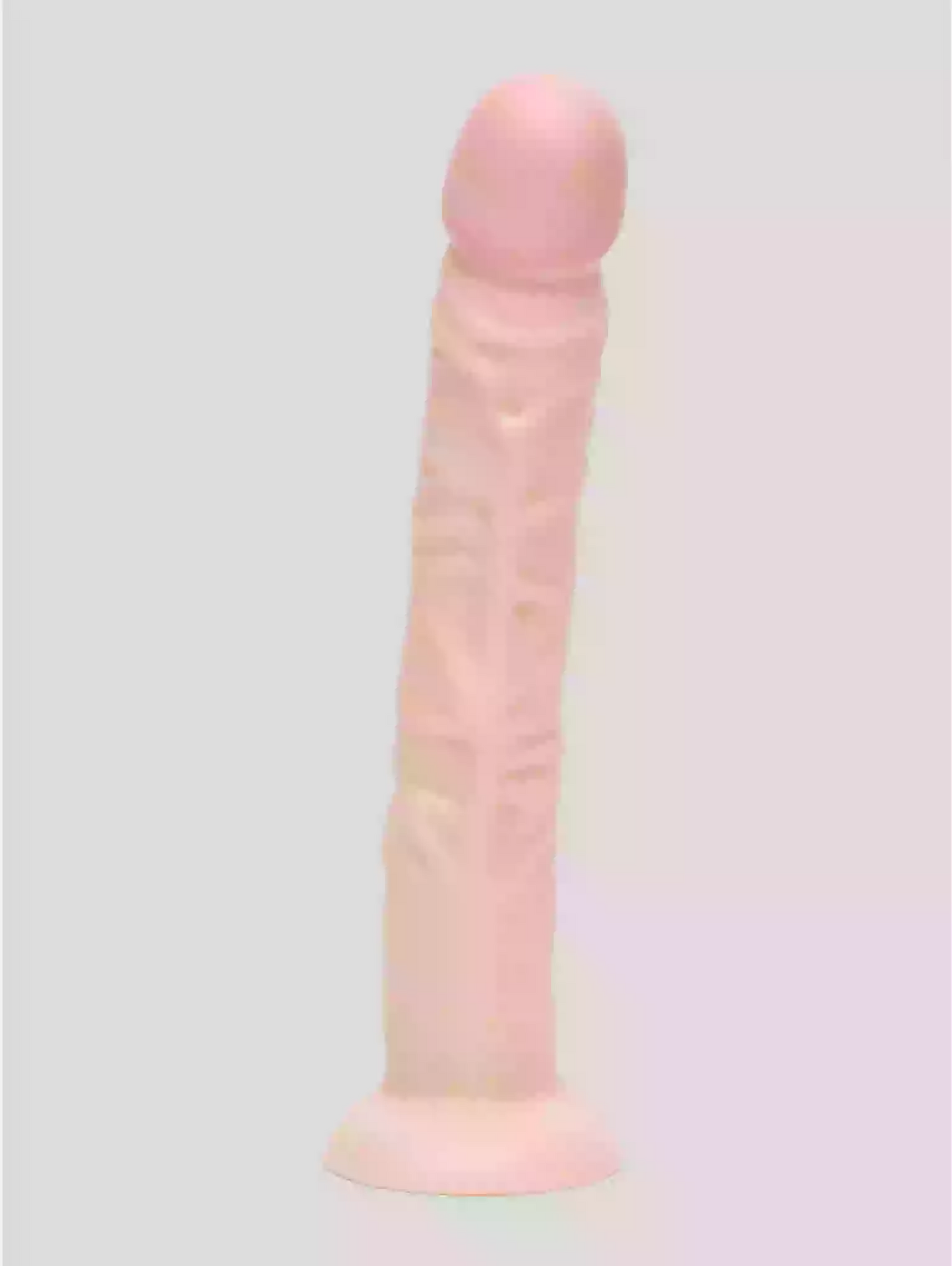 Pastel pink and white object on a light gray background