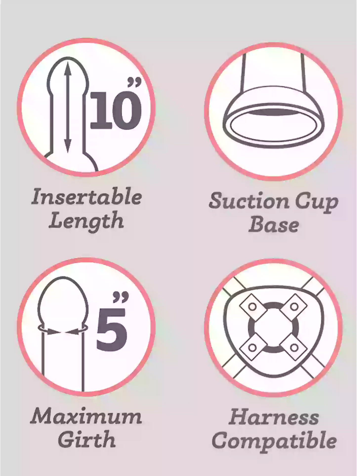 Diagram showing features of a product with text labels on a light gray background