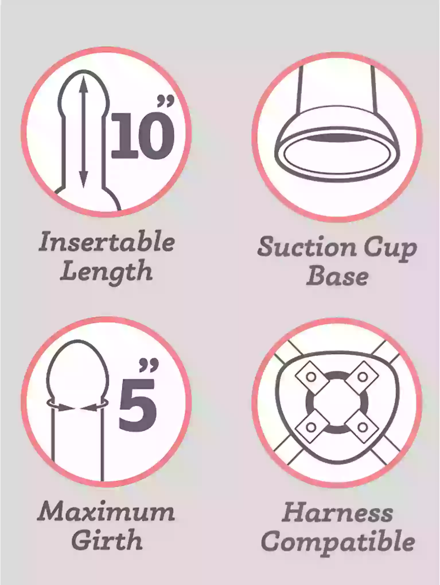 Diagram showing features of a product with text labels on a light gray background