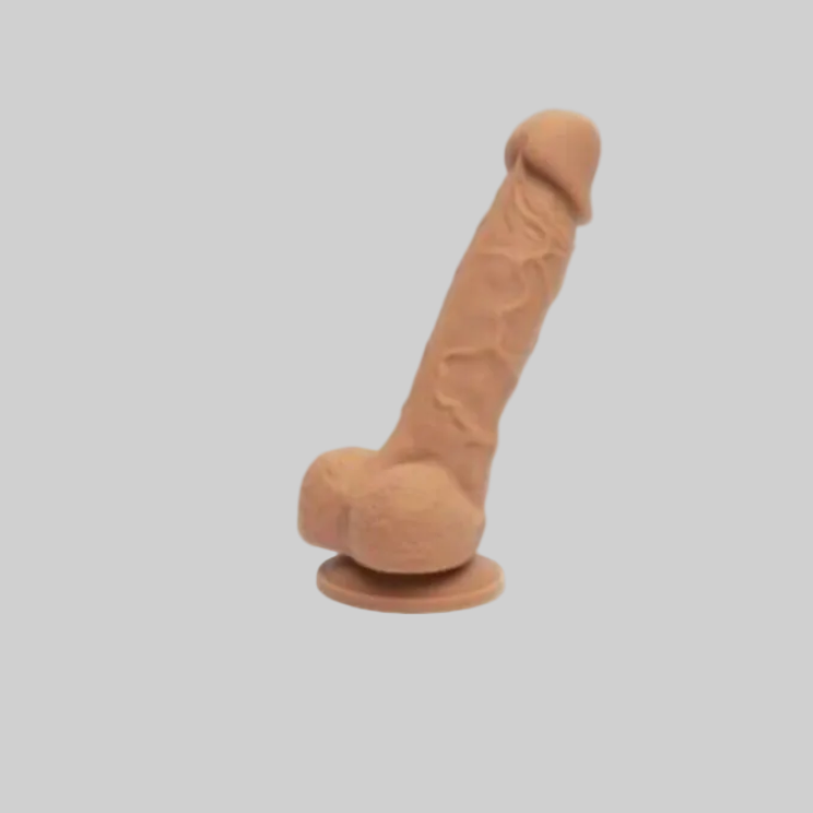 Beige silicone sleeve on a gray background