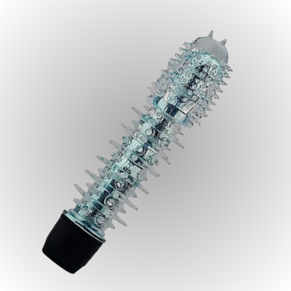 Sexual product with clear and black design on a light gray background