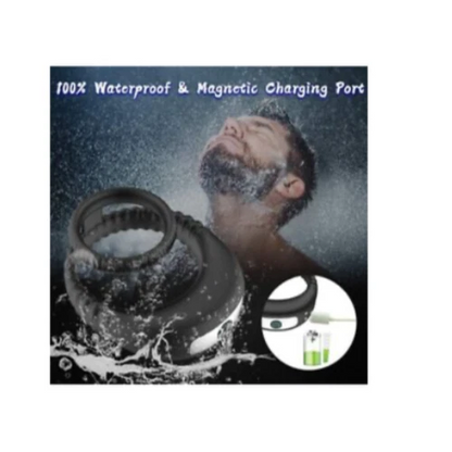 Black rubber ring with water splash and charging port illustration, labeled '100% Waterproof & Magnetic Charging Port'.