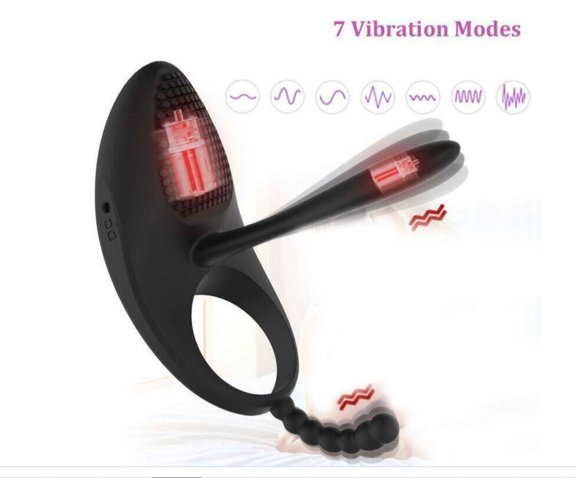 Rechargeable vibrating cock ring – couples pleasure enhancer, adjustable adult sex toy with vibration, silicone ring for intensified intimacy