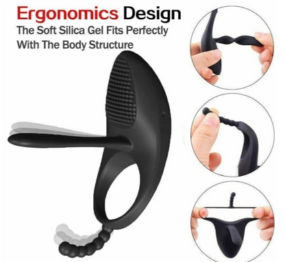 Rechargeable vibrating cock ring – couples pleasure enhancer, adjustable adult sex toy with vibration, silicone ring for intensified intimacy