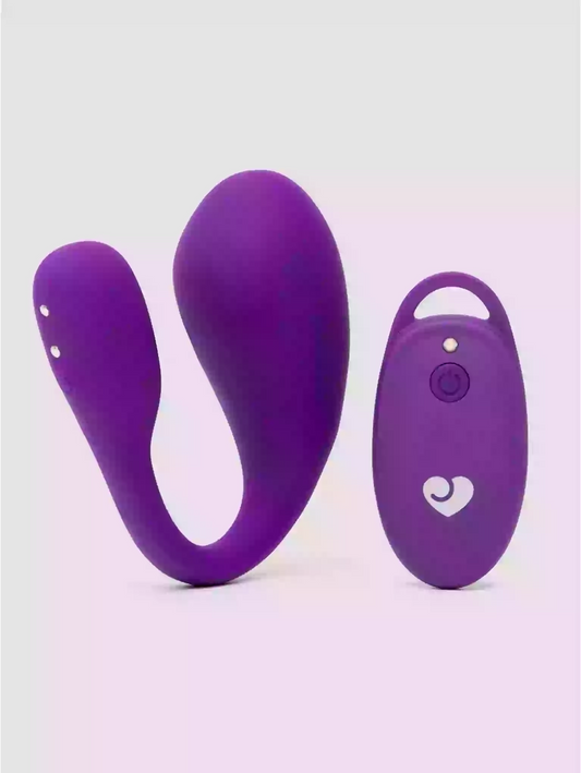 Purple silicone ring and remote control on a light purple background