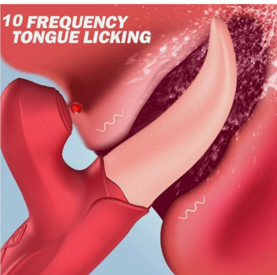 Illustration of a tongue licking a red object with text '10 Frequency Tongue Licking' on a blue background.